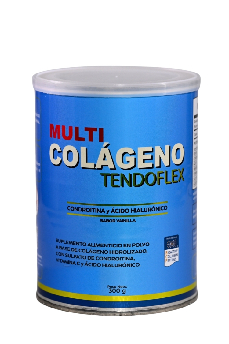 Suplemento en polvo compuesto por un 50% de péptidos bioactivos de colágeno TENDOFORTE® para la fuerza conectiva.